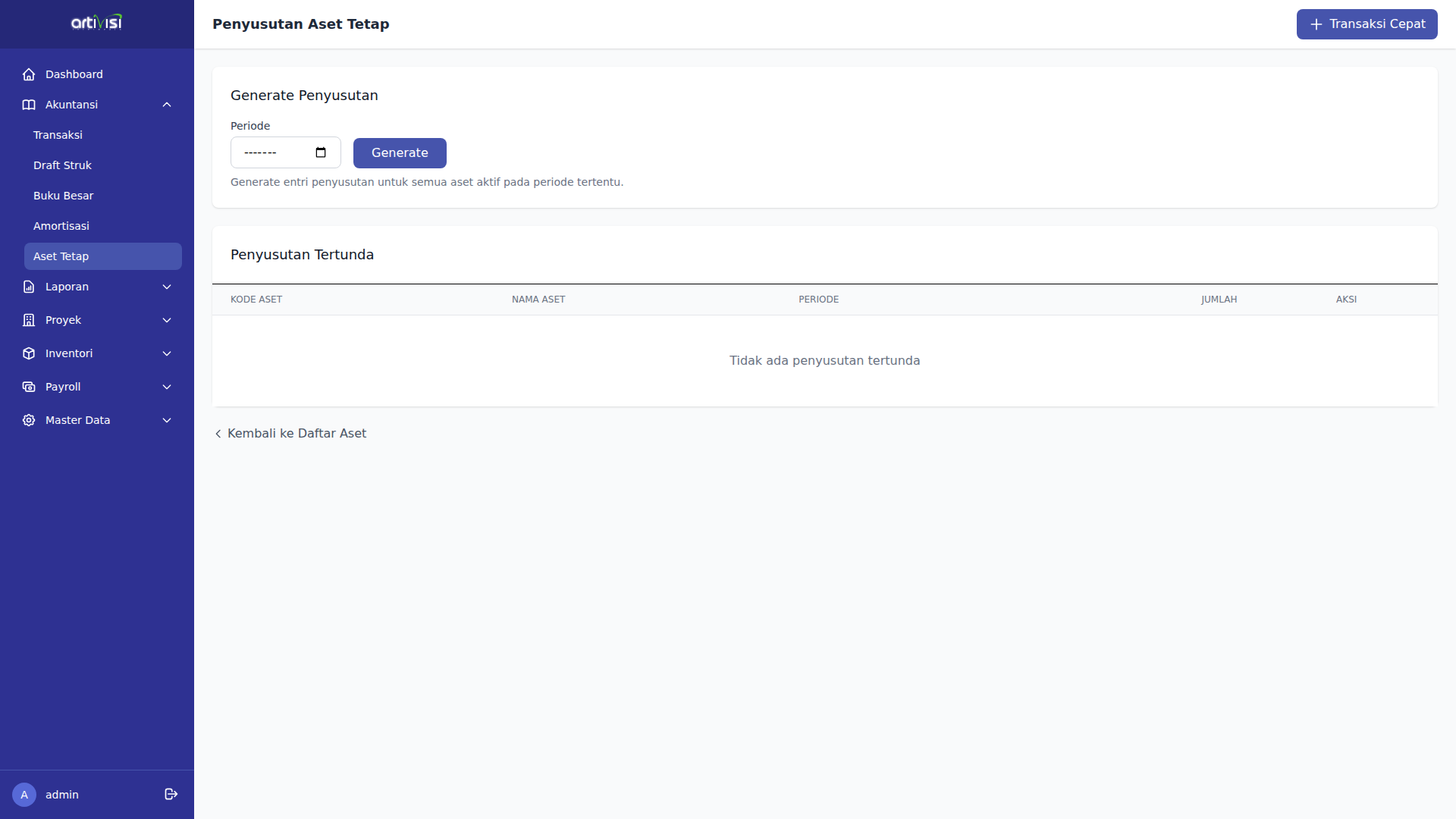 Jadwal Depresiasi Aset