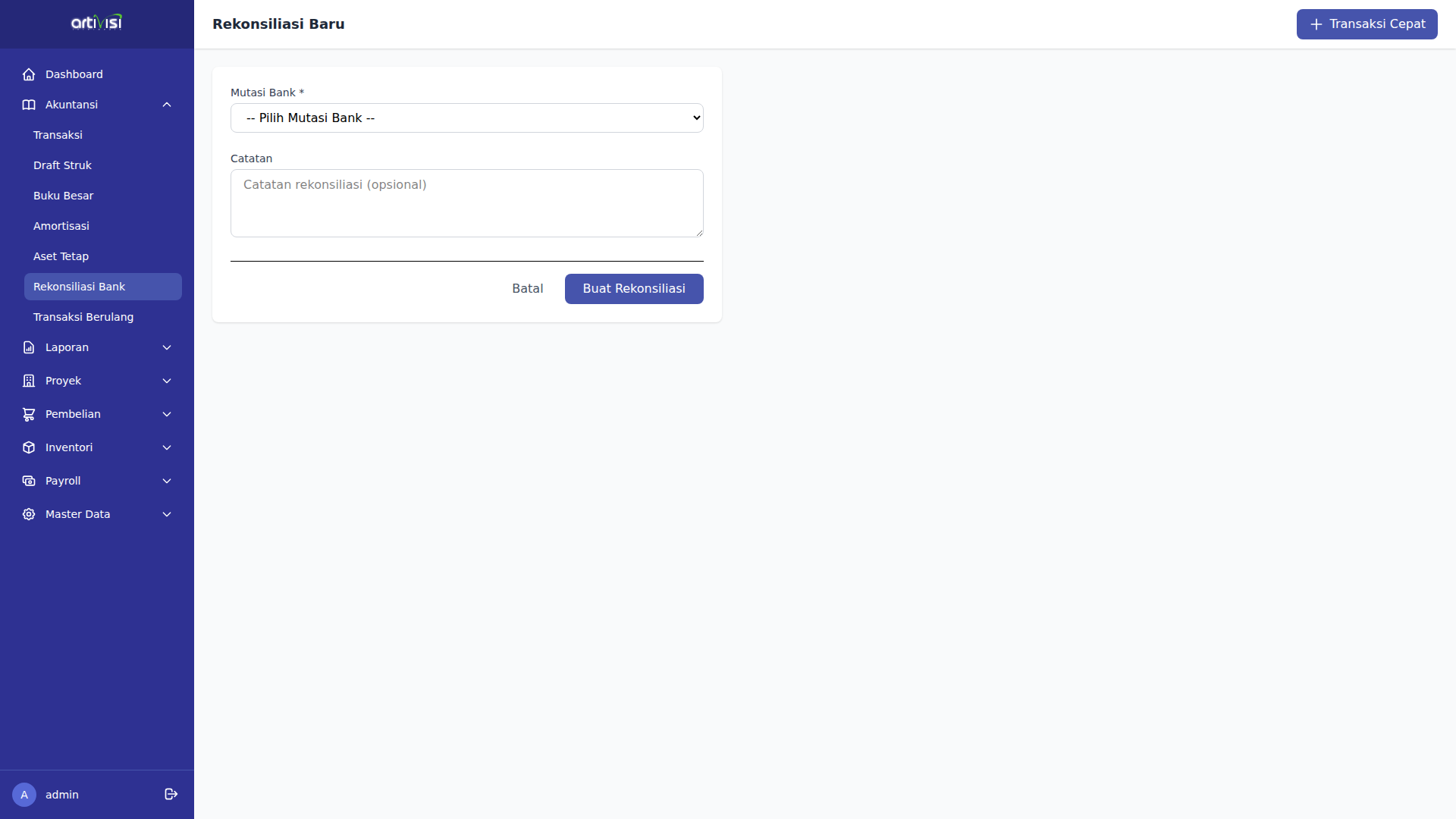 Form Rekonsiliasi Baru