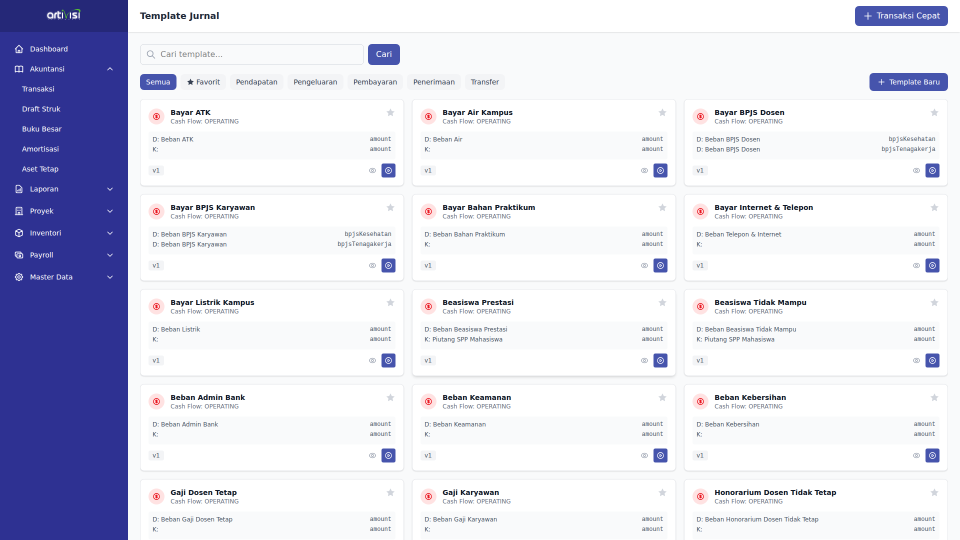 Daftar Template Pendidikan