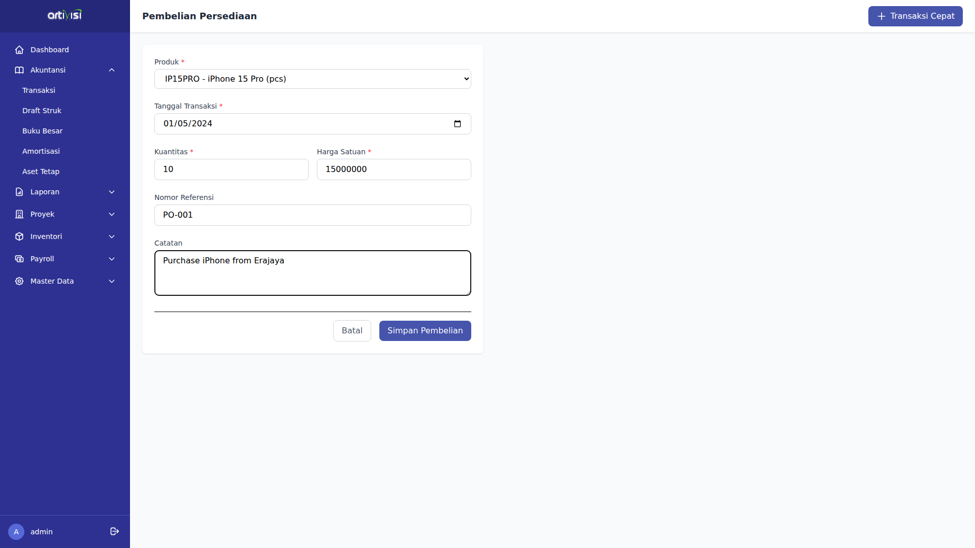 Form Pembelian iPhone