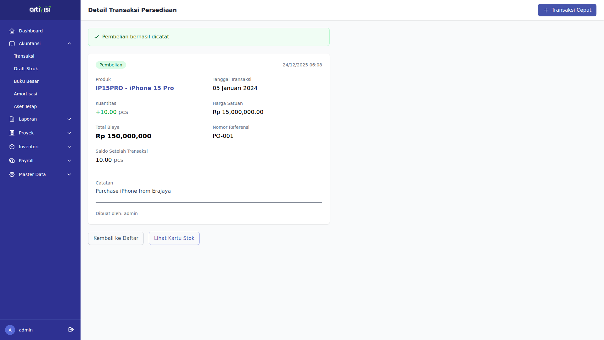 Detail Pembelian iPhone