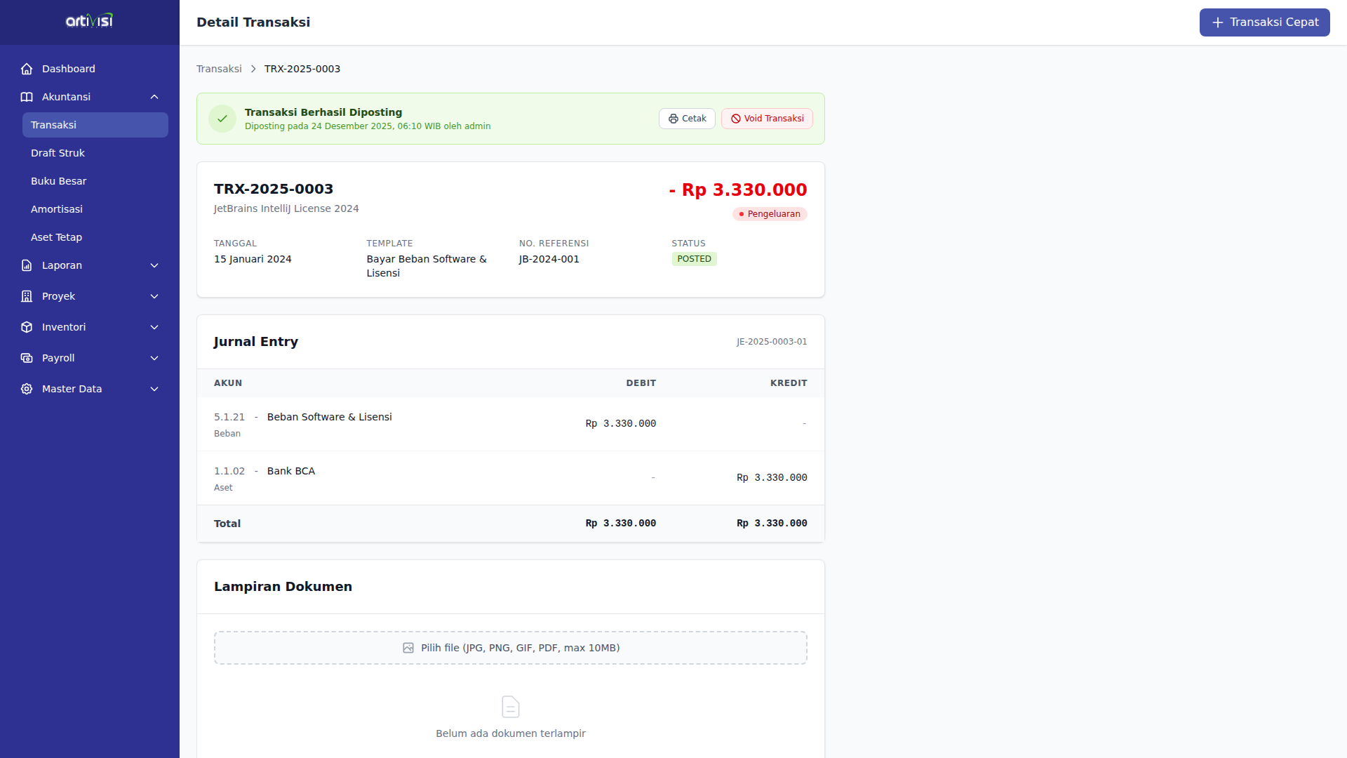 Detail Transaksi Beban