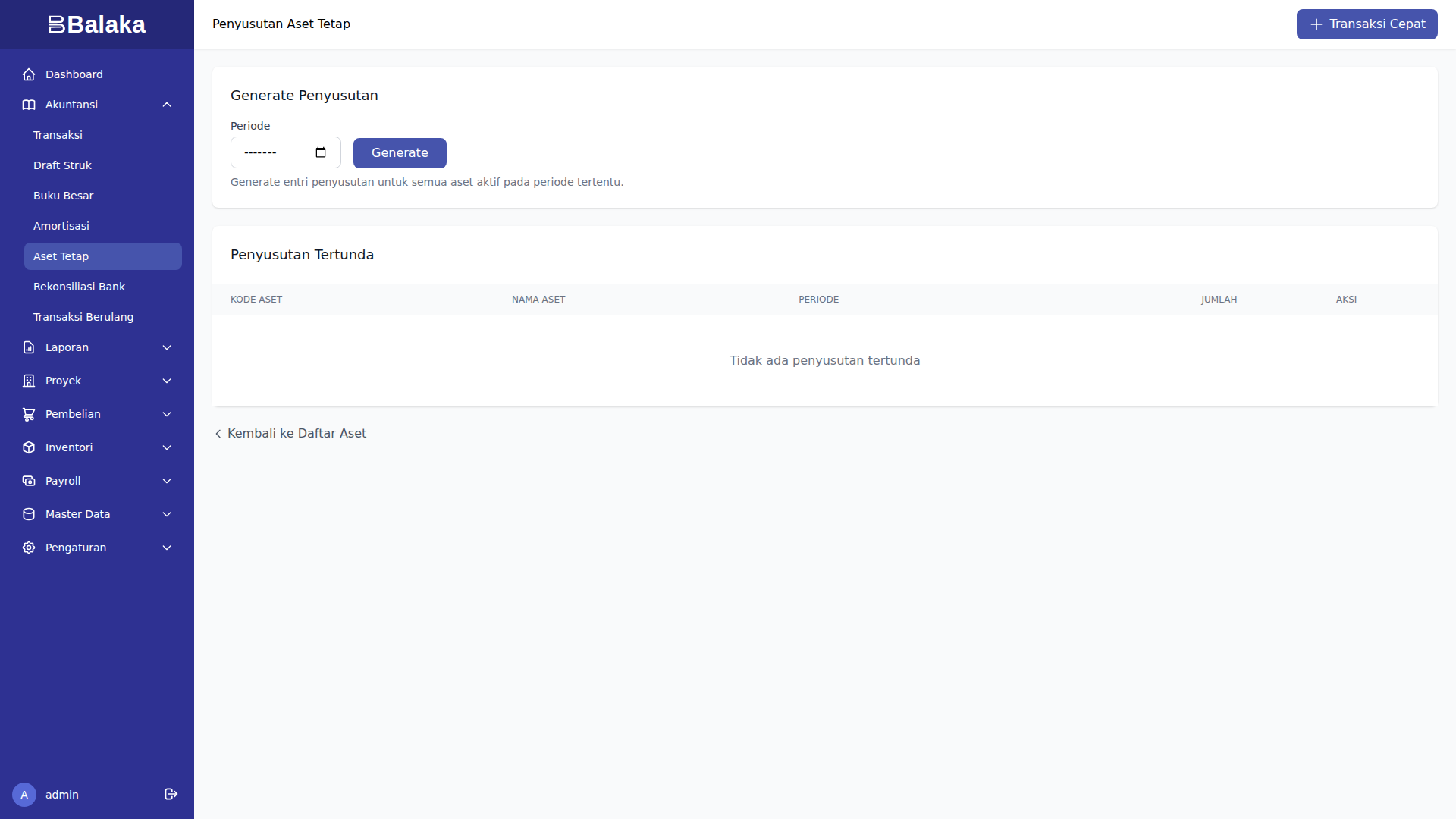 Jadwal Depresiasi Aset