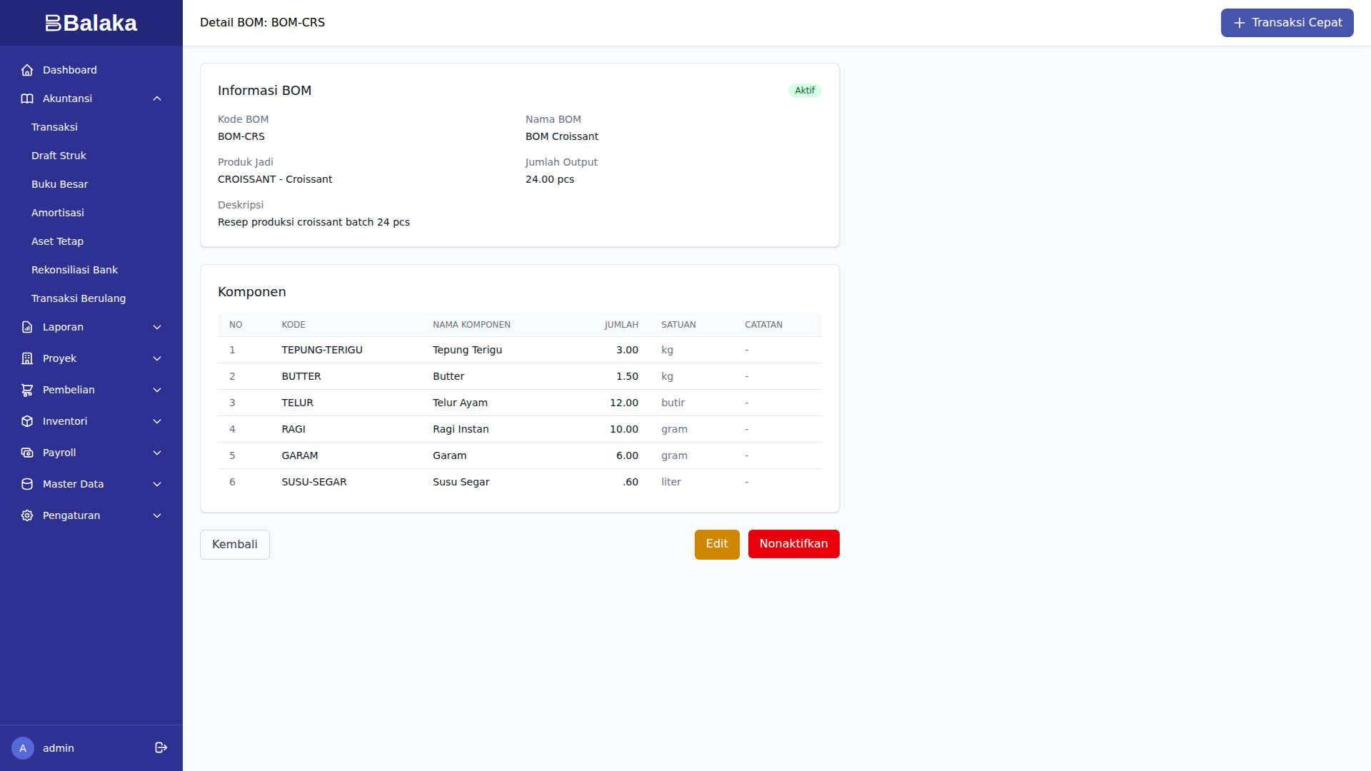 Detail BOM Croissant