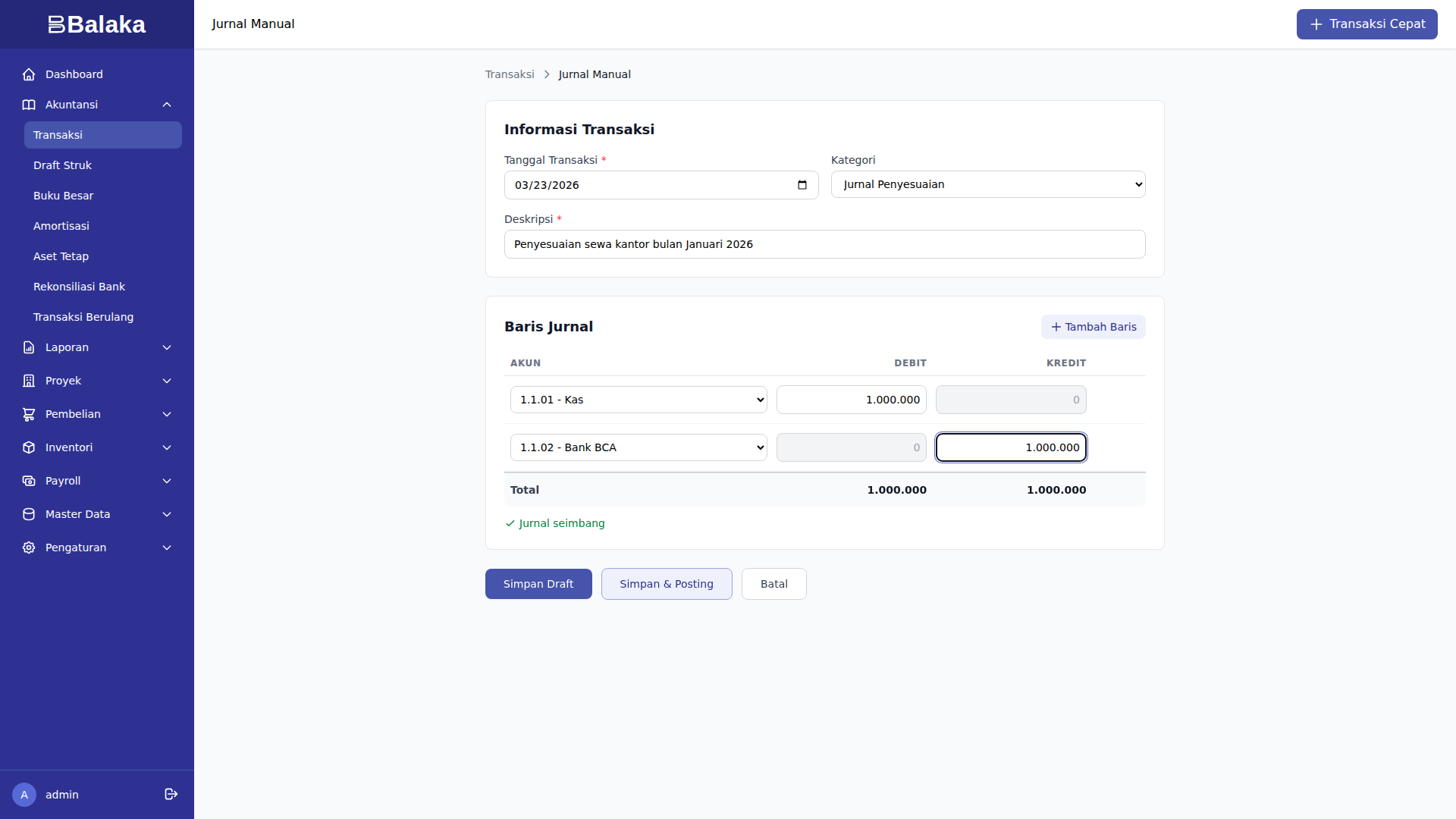Form Jurnal Manual Terisi