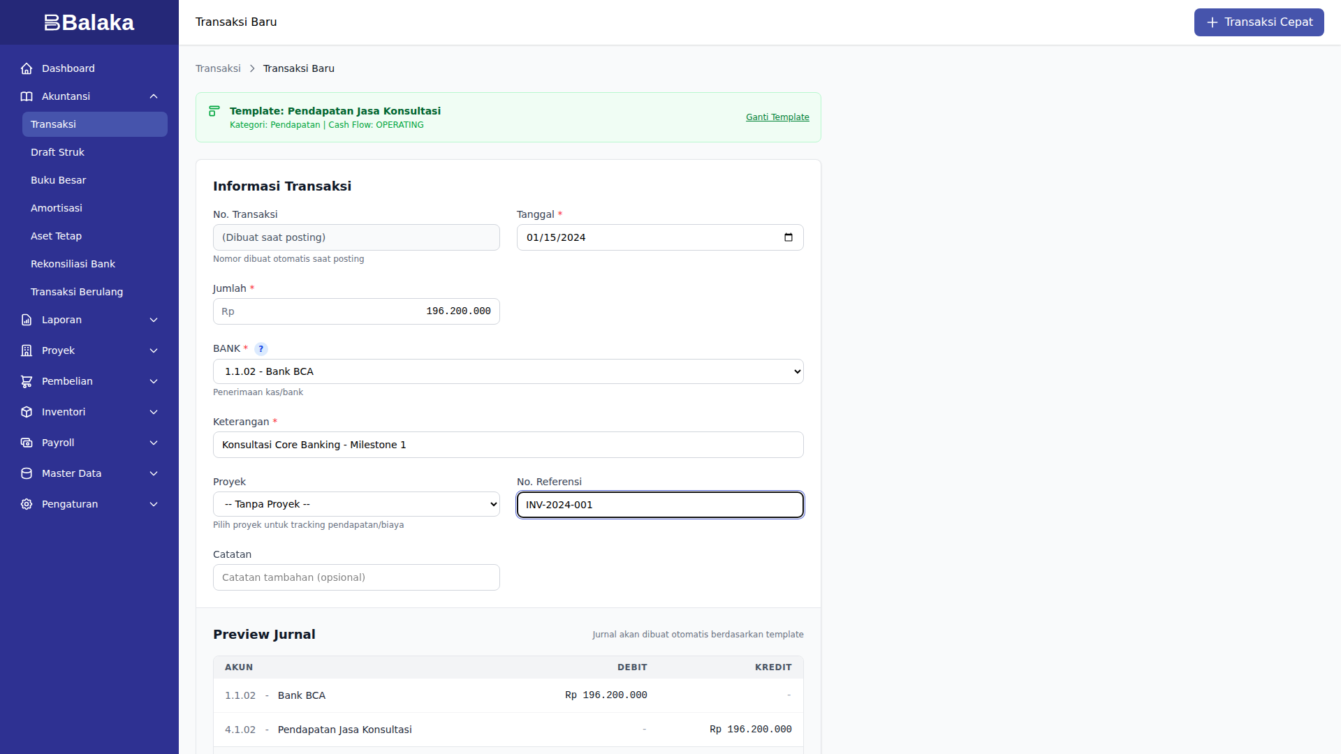 Form Pendapatan Konsultasi