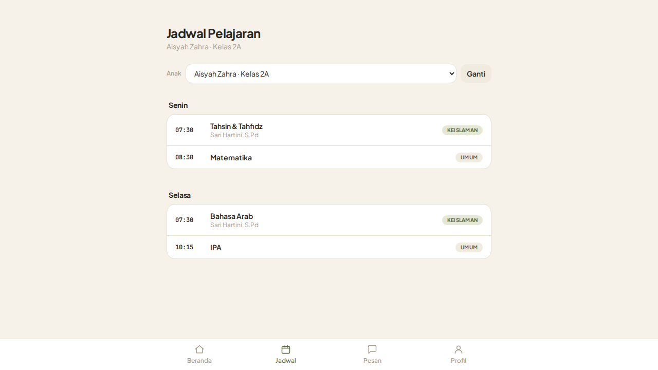 Jadwal