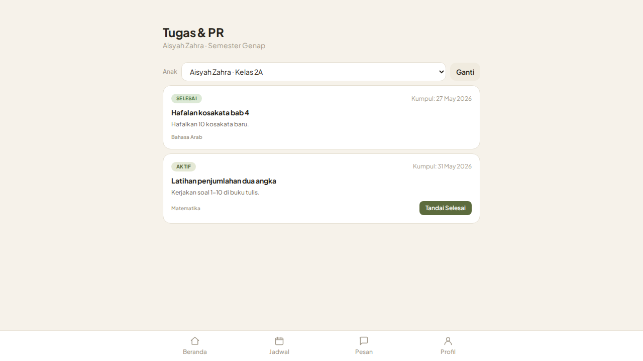 Daftar tugas (wali)